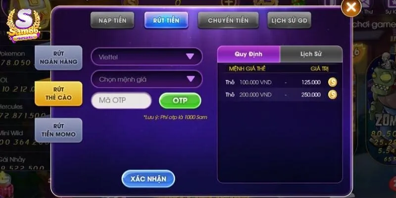 Các bước thực hiện giao dịch rút thưởng